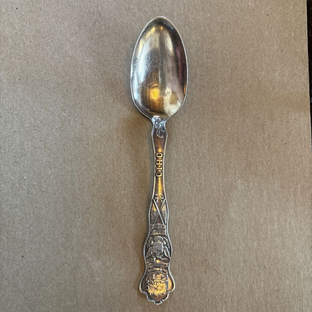 Wallace AI Collectable Spoon Souvenir National Union Ohio State 1915 Eagle Crest